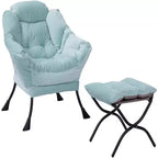 Poltrona Relax con Poggiapiedi, Moderna Poltrona Accent da Salotto per Lettura con Tasca Laterale per Soggiorno Camera da Letto Dormitorio Ufficio