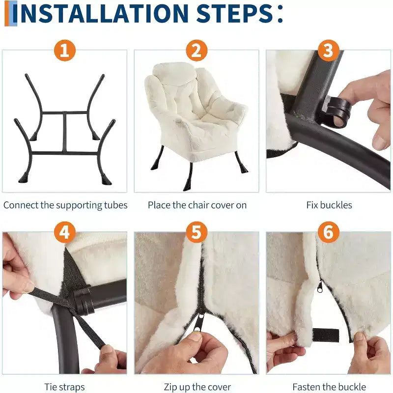 Poltrona Relax con Poggiapiedi, Moderna Poltrona Accent da Salotto per Lettura con Tasca Laterale per Soggiorno Camera da Letto Dormitorio Ufficio