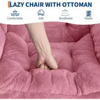 Poltrona Relax con Poggiapiedi, Moderna Poltrona Accent da Salotto per Lettura con Tasca Laterale per Soggiorno Camera da Letto Dormitorio Ufficio
