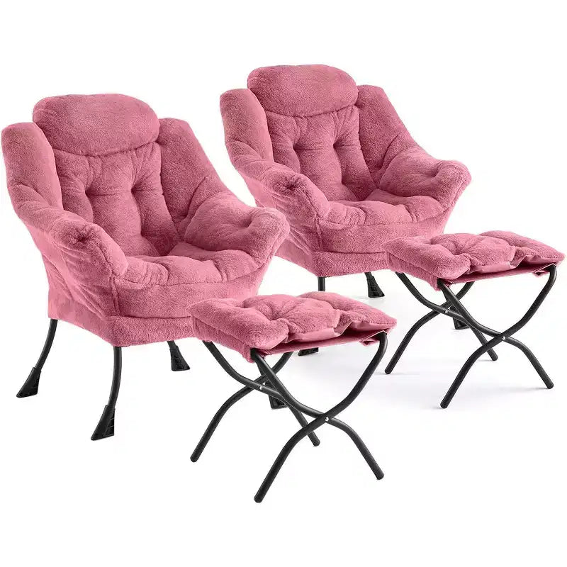 Poltrona Relax con Poggiapiedi, Moderna Poltrona Accent da Salotto per Lettura con Tasca Laterale per Soggiorno Camera da Letto Dormitorio Ufficio