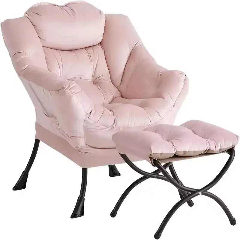 Poltrona Relax con Poggiapiedi, Moderna Poltrona Accent da Salotto per Lettura con Tasca Laterale per Soggiorno Camera da Letto Dormitorio Ufficio
