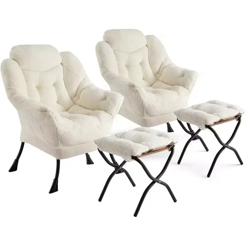 Poltrona Relax con Poggiapiedi, Moderna Poltrona Accent da Salotto per Lettura con Tasca Laterale per Soggiorno Camera da Letto Dormitorio Ufficio