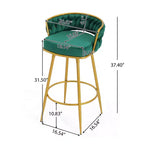 Sgabelli da bar girevoli da 80 cm, sgabelli da bar di lusso con base in metallo dorato e schienale intrecciato a mano, capacità 130 kg
