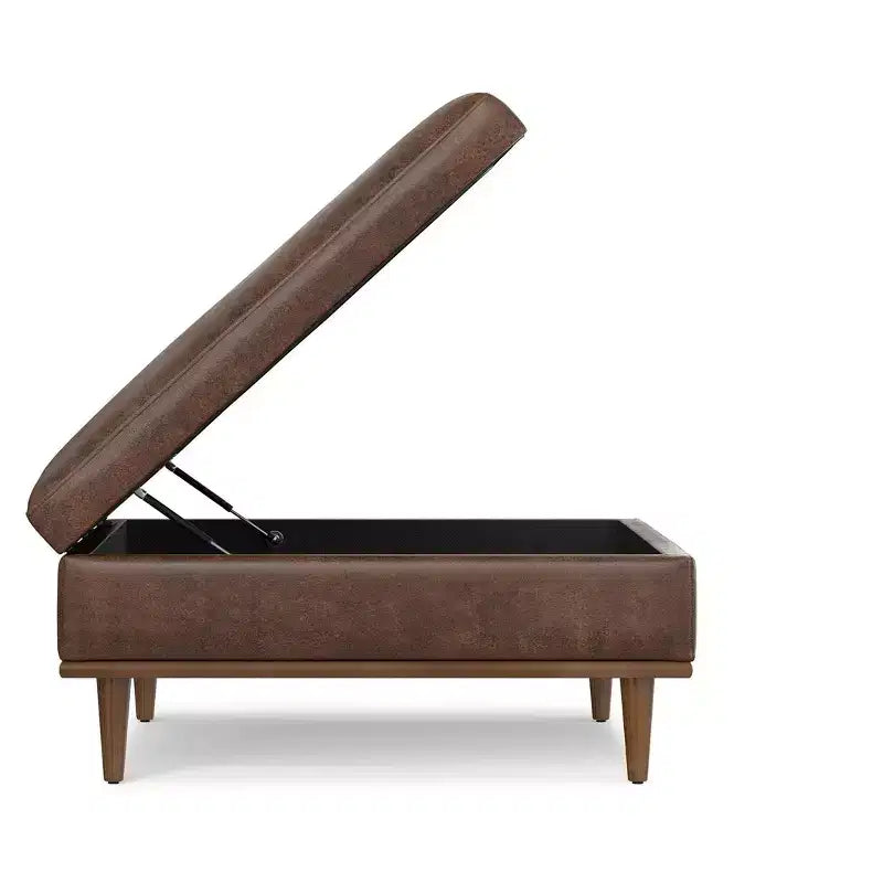 Tavolino/Pouf quadrato contemporaneo di transizione Pearl larghezza 38 pollici
