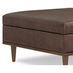 Tavolino/Pouf quadrato contemporaneo di transizione Pearl larghezza 38 pollici