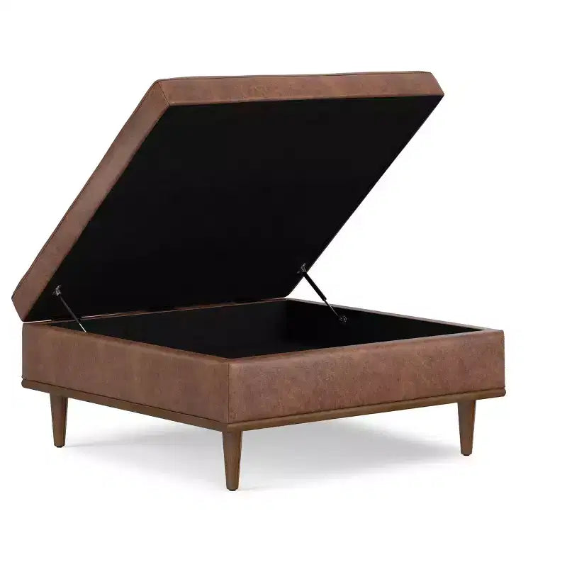 Tavolino/Pouf quadrato contemporaneo di transizione Pearl larghezza 38 pollici