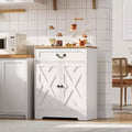 Credenza rustica - Mobile dispensa per cucina con 2 ante, cassetto e ripiano regolabile, credenza bianca per cucina, soggiorno