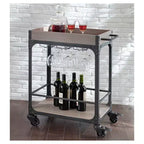 Franklin Bar Cart and Wine Rack Weathered Gray: Carrello bar in stile vintage con ruote bloccabili