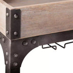 Franklin Bar Cart and Wine Rack Weathered Gray: Carrello bar in stile vintage con ruote bloccabili
