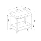 Franklin Bar Cart and Wine Rack Weathered Gray: Carrello bar in stile vintage con ruote bloccabili