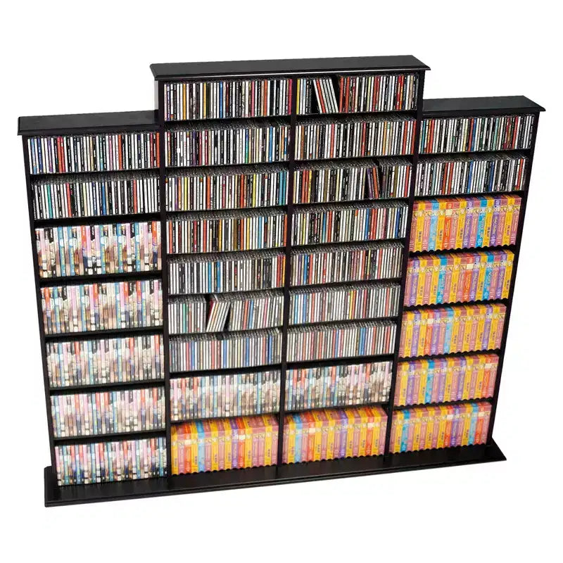 Grant Scaffale Multimediale Nero: Contiene 1520 CD, 702 DVD, 34 Ripiani Regolabili, Legno Composito
