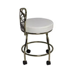 Diana X Sgabello da bagno con rotelle oro: elegante similpelle, struttura in metallo, forma rotonda