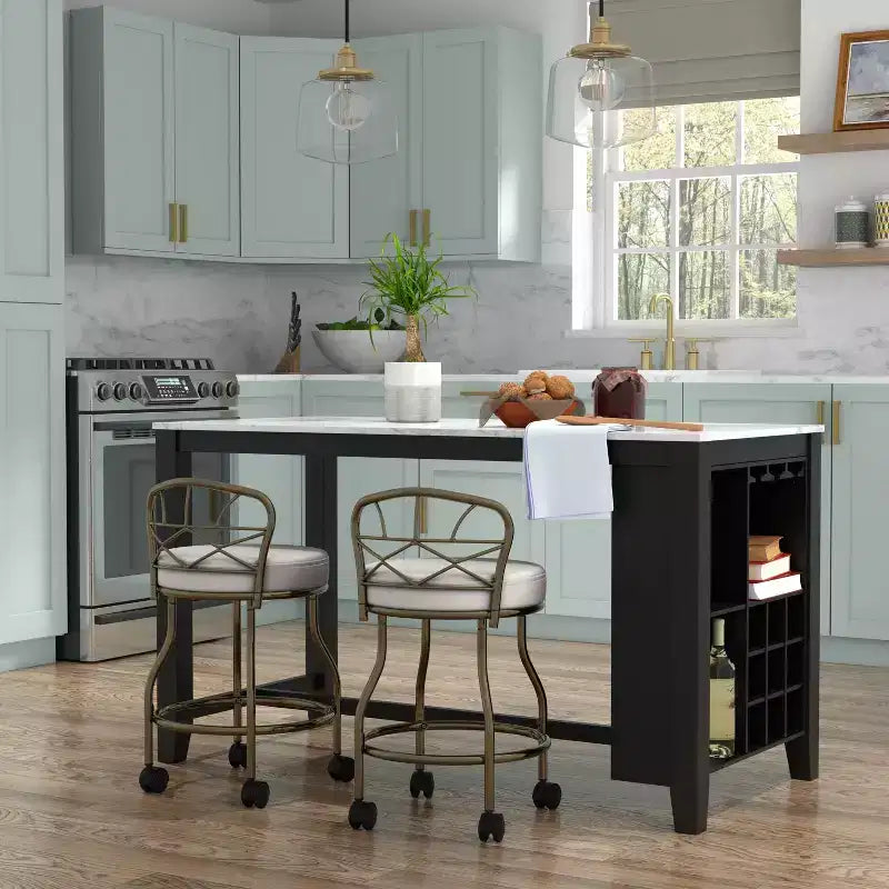 Diana X Sgabello da bagno con rotelle oro: elegante similpelle, struttura in metallo, forma rotonda