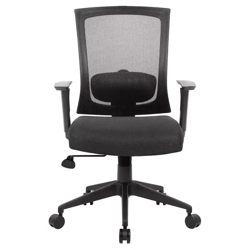 Sedia da Lavoro con Schienale in Rete Nera: Ergonomica, Braccioli Regolabili, Girevole, Gambe in Nylon