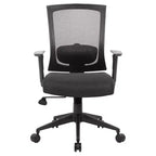 Sedia da Lavoro con Schienale in Rete Nera: Ergonomica, Braccioli Regolabili, Girevole, Gambe in Nylon