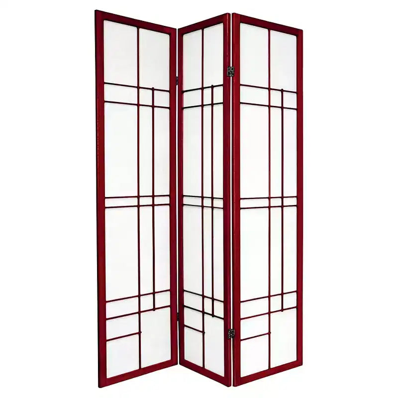 6 ft. Tall Eudes Shoji Screen - Rosewood (3 Panels)