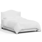 Letto curvo imbottito su misura Queen, bianco sporco