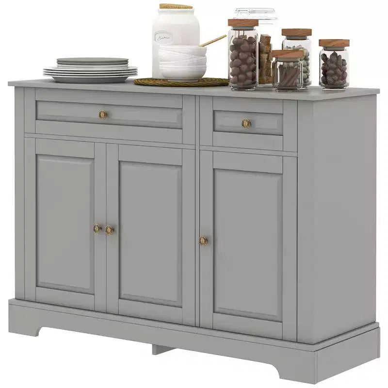 Mobile buffet credenza, mobile moderno da cucina con 2 cassetti e ripiani regolabili, mobile per angolo caffè per soggiorno