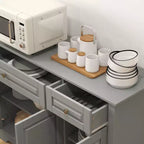 Mobile buffet credenza, mobile moderno da cucina con 2 cassetti e ripiani regolabili, mobile per angolo caffè per soggiorno