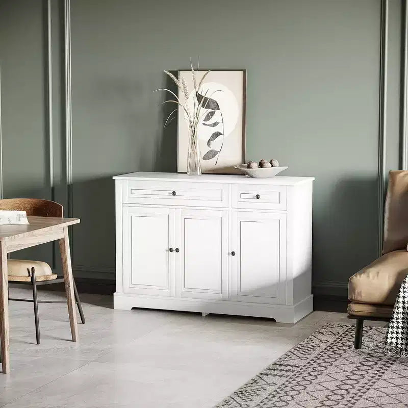 Mobile buffet credenza, mobile moderno da cucina con 2 cassetti e ripiani regolabili, mobile per angolo caffè per soggiorno