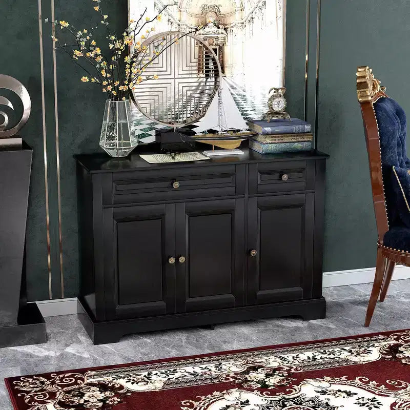Mobile buffet credenza, mobile moderno da cucina con 2 cassetti e ripiani regolabili, mobile per angolo caffè per soggiorno