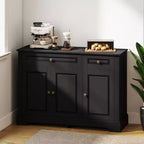 Mobile buffet credenza, mobile moderno da cucina con 2 cassetti e ripiani regolabili, mobile per angolo caffè per soggiorno