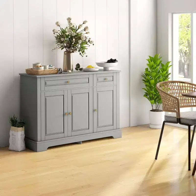 Mobile buffet credenza, mobile moderno da cucina con 2 cassetti e ripiani regolabili, mobile per angolo caffè per soggiorno