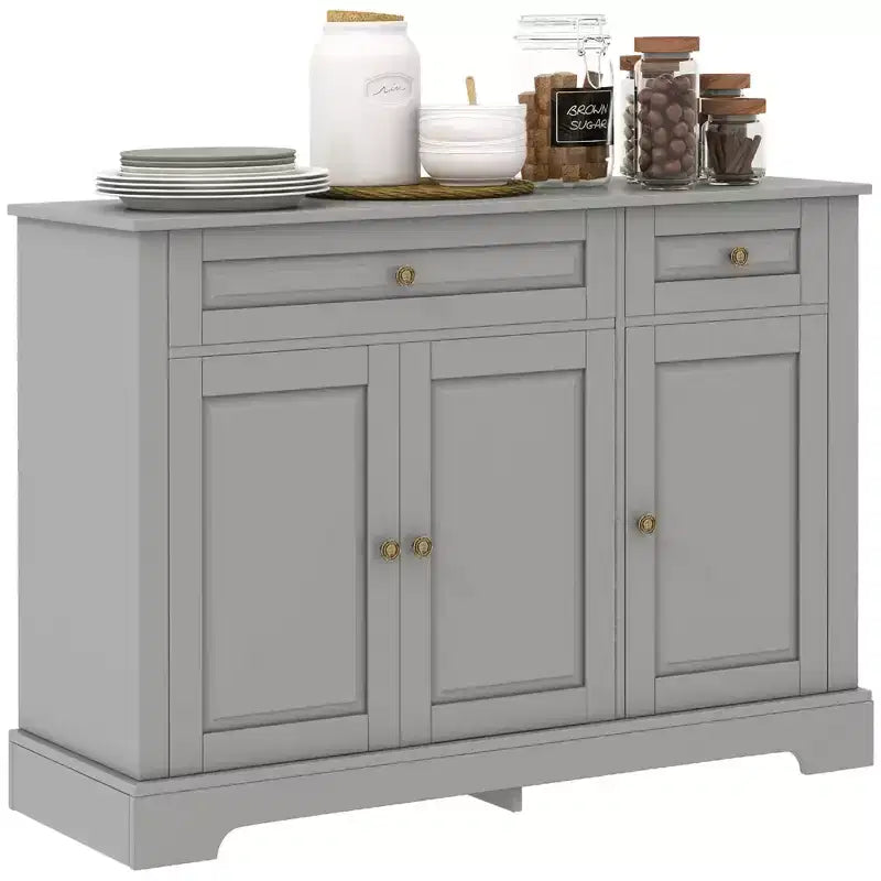 Mobile buffet credenza, mobile moderno da cucina con 2 cassetti e ripiani regolabili, mobile per angolo caffè per soggiorno