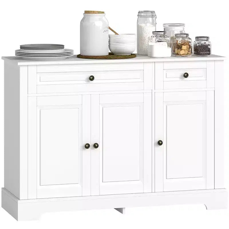 Mobile buffet credenza, mobile moderno da cucina con 2 cassetti e ripiani regolabili, mobile per angolo caffè per soggiorno